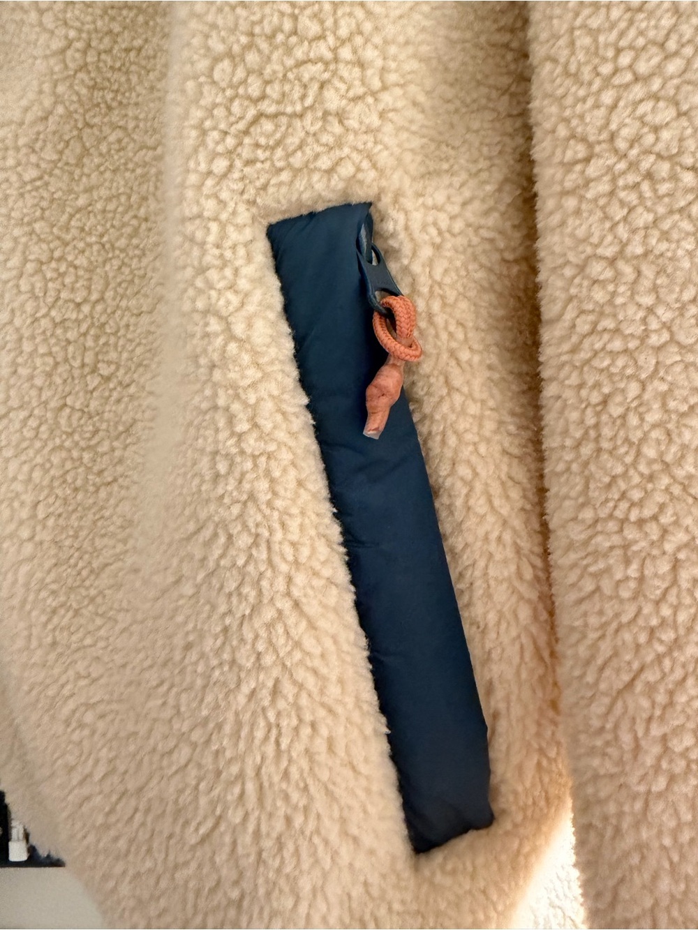 Marine Layer Navy & Cream Quilted Sherpa Jacket - Large - Picture 3 of 8